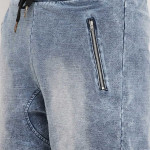 Men Blue Washed Denim Shorts