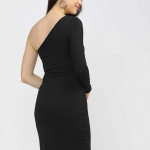 Black One Shoulder Bodycon Dress