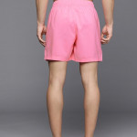 "Men Pink Solid Swim Shorts "